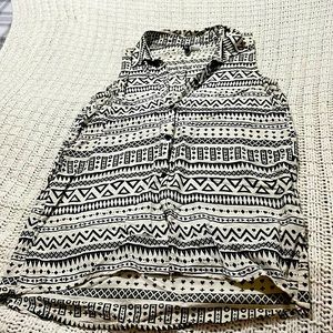 Black and white/off white tribal tank top